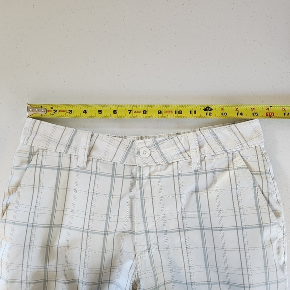 O'Neill White Blue Plaid Flat Front Mens Shorts Summer Business Casual Travel - Picture 6 of 9